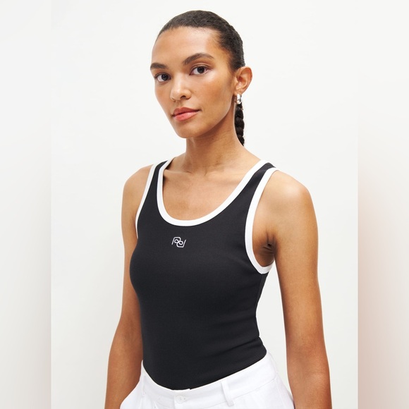 Reformation Tops - Erina Knit Tank Logo Black